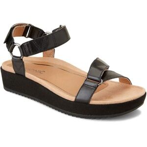 Vionic Kayan Leather Strappy Platform Wedge Arch Support Adjustable Sandals Sz 7